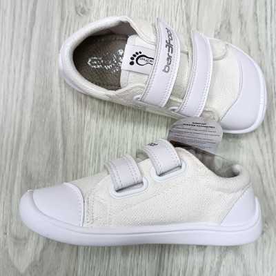 calzado respetuoso infantil marca bar3foot, lona color blanco