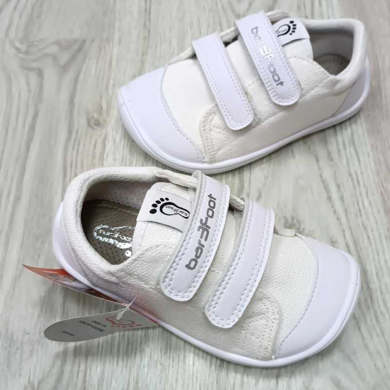 calzado respetuoso infantil marca bar3foot, lona color blanco