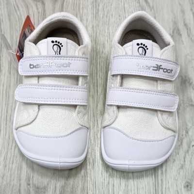 calzado respetuoso infantil marca bar3foot, lona color blanco