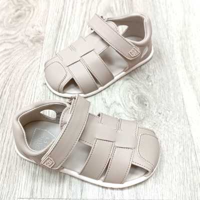 calzado respetuoso infantil, sandalia piruflex blanco beige y rosa