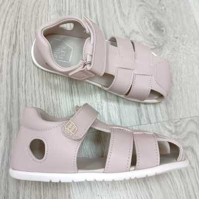calzado respetuoso infantil, sandalia piruflex blanco beige y rosa
