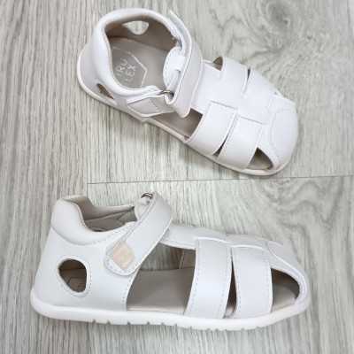 calzado respetuoso infantil, sandalia piruflex blanco beige y rosa