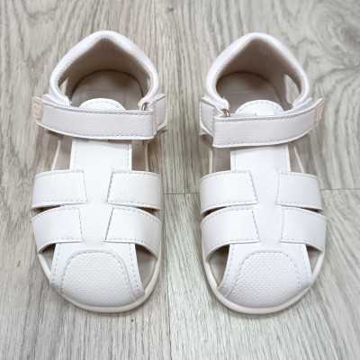 calzado respetuoso infantil, sandalia piruflex blanco beige y rosa
