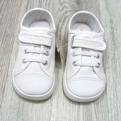 calzado respetuoso infantil, lona blanca marca blanditos