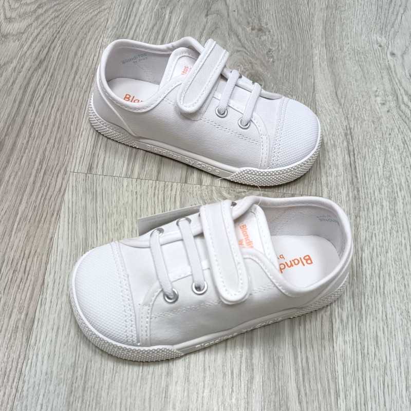 calzado respetuoso infantil, lona blanca marca blanditos