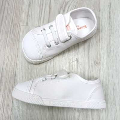 calzado respetuoso infantil, lona blanca marca blanditos