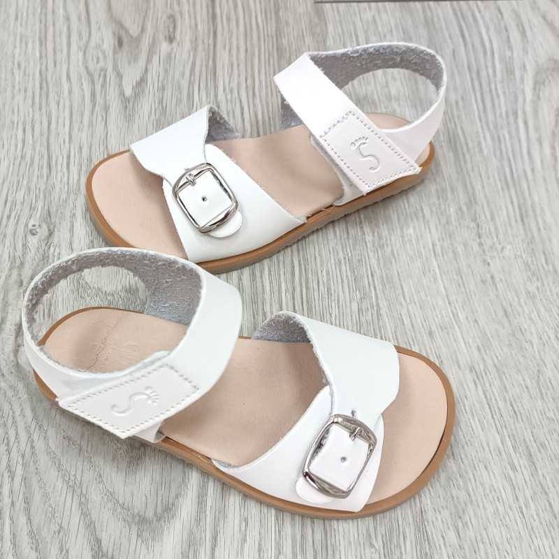 SANDALIA RESPETUOSA FLEXINENS, COLOR BLANCO. calzado respetuso infantil