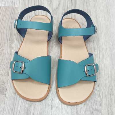 sandalia respetuosa flexinens, modelo sport agua en color aguamarina. calzado respetuoso infantil