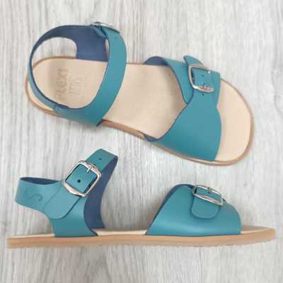 sandalia respetuosa flexinens, modelo sport agua en color aguamarina. calzado respetuoso infantil