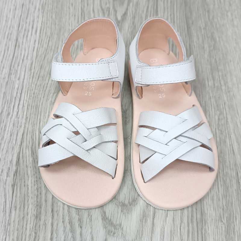 sandalia respetuosa blanditos. modelo selva color blanco. calzado respetuoso infantil