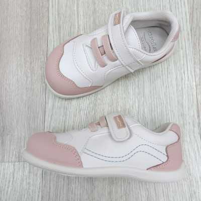 calzado barefoot, calzado respetuoso infantil, marca zapy color blanco y rosa