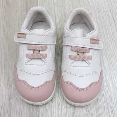 calzado barefoot, calzado respetuoso infantil, marca zapy color blanco y rosa