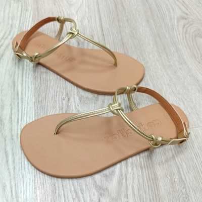 SANDALIA BAREFOOT DEDO DORADA COQUEFLEX